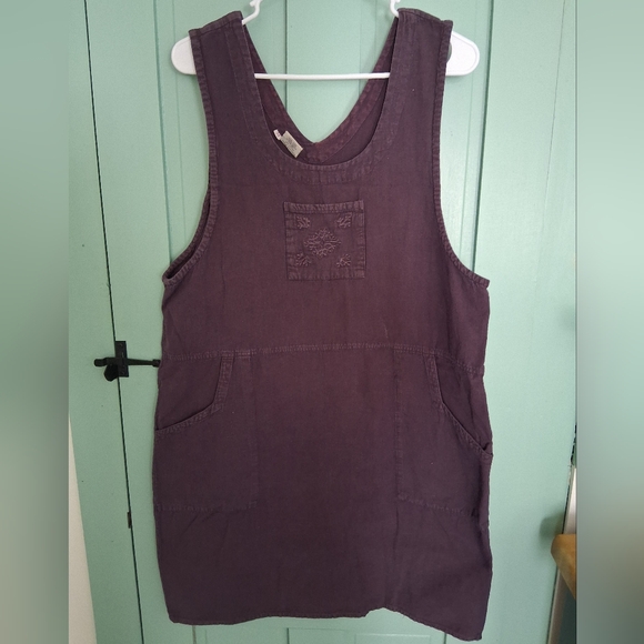 El Huarache Cottons 100% Cotton Deep Purple Pocketed Dress - Picture 2 of 10